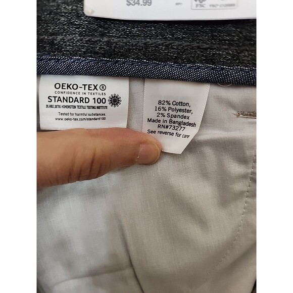 Sonoma Everyday All Day Pants Mens 36x34 Khaki Straight Fit Flexwear Waist NEW - Picture 10 of 11